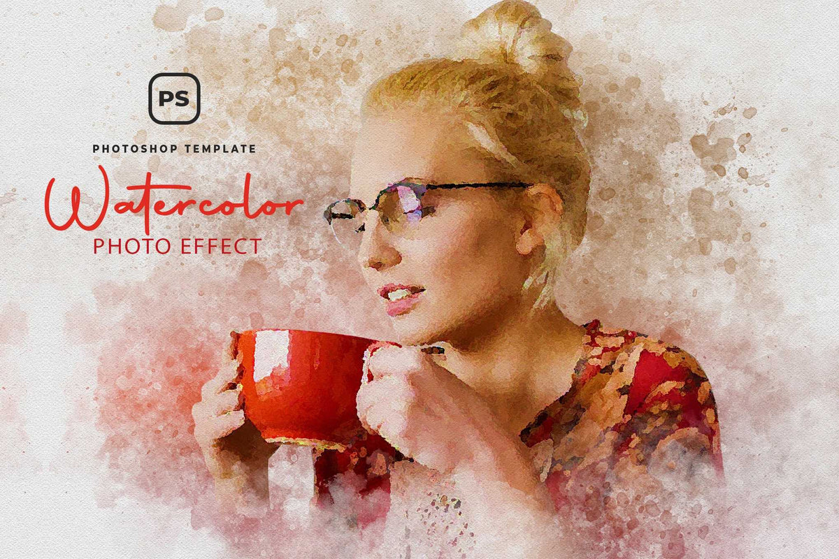 21 Painterly Watercolor Photoshop Effects Collection