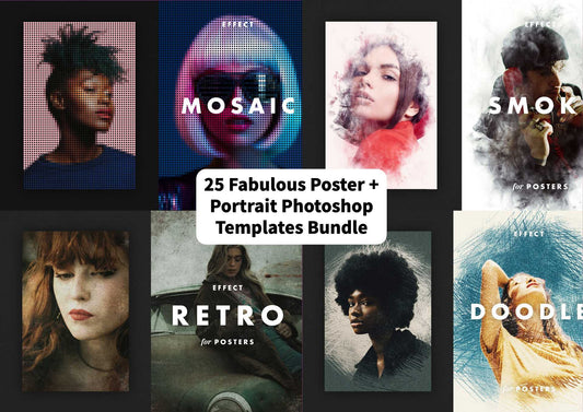 25 Fabulous Poster + Portrait Photoshop Templates Bundle - Photoboto