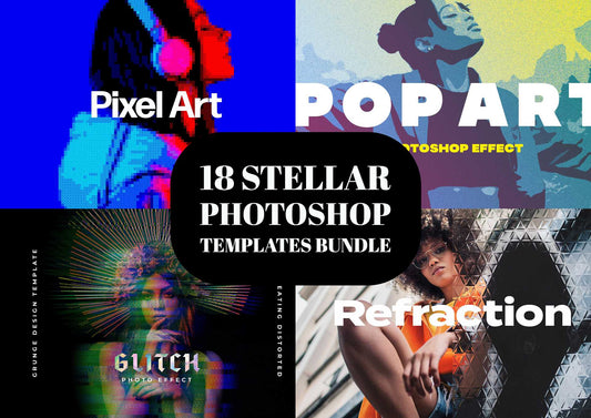 18 Stellar Photoshop Templates Bundle - Photoboto