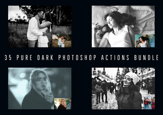 35 Pure Dark Photoshop Actions Bundle - Photoboto
