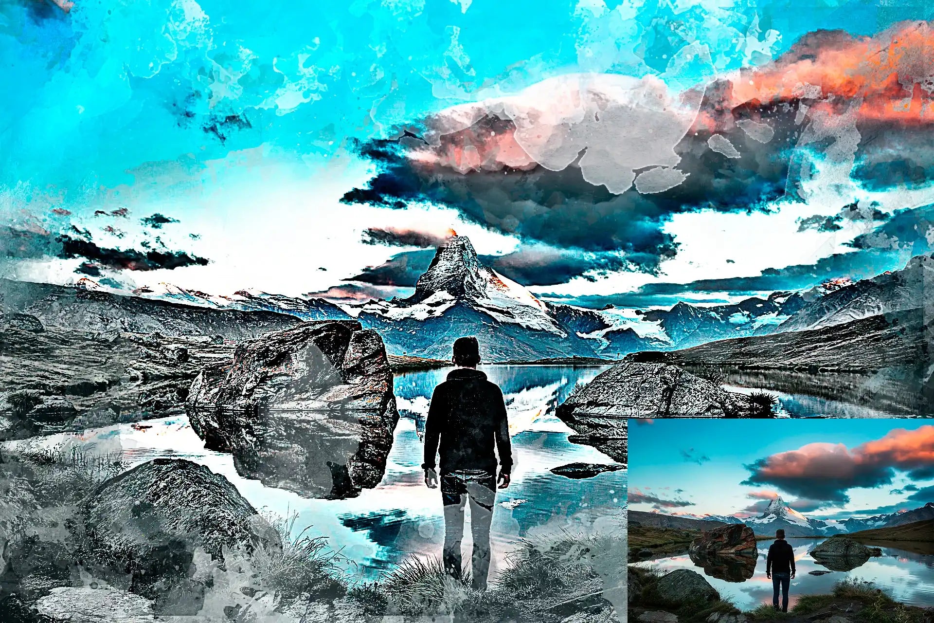 22 Phenomenal Watercolor Photoshop Actions Bundle - Photoboto
