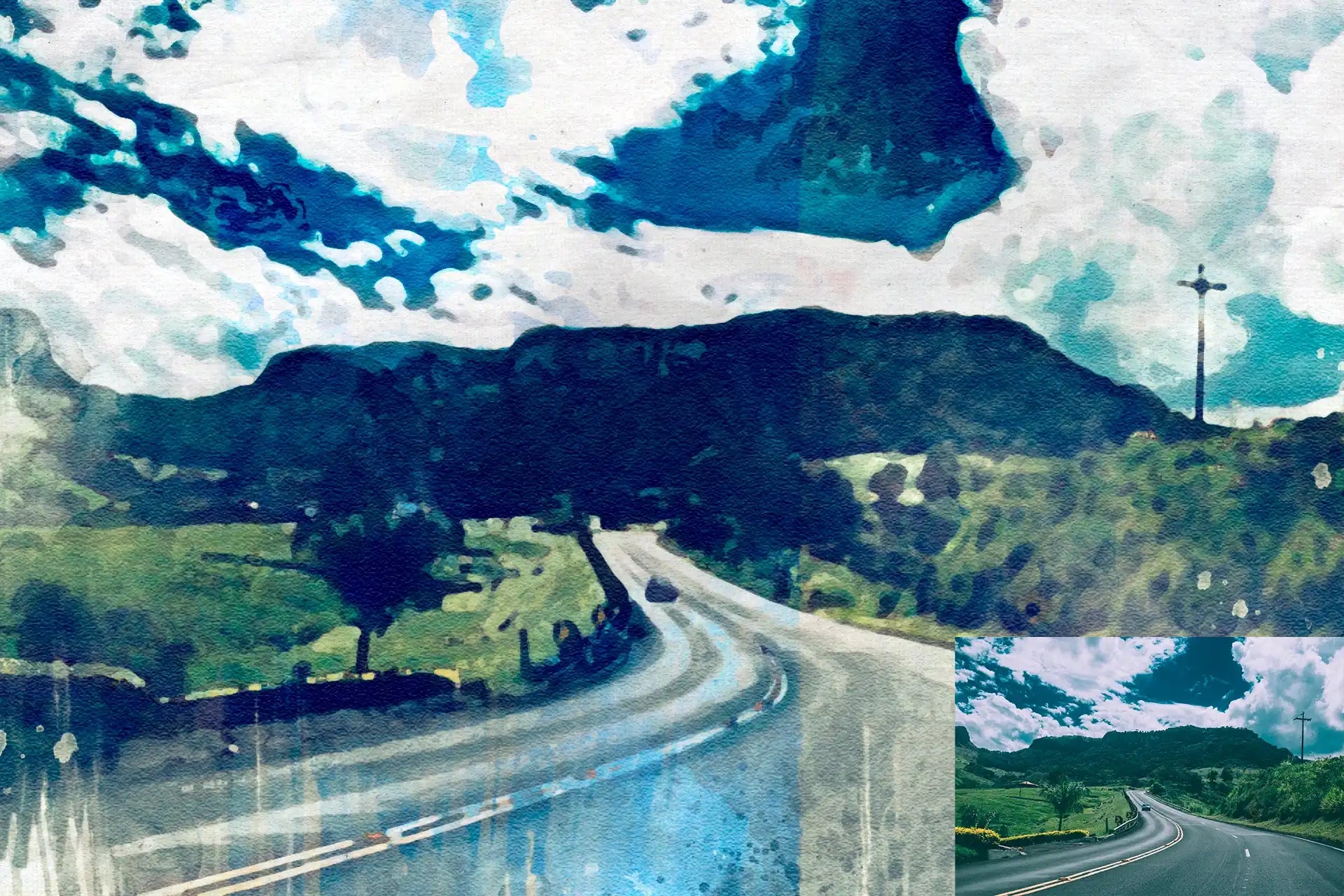 20 Realistic Watercolor Photoshop Actions Bundle - Photoboto