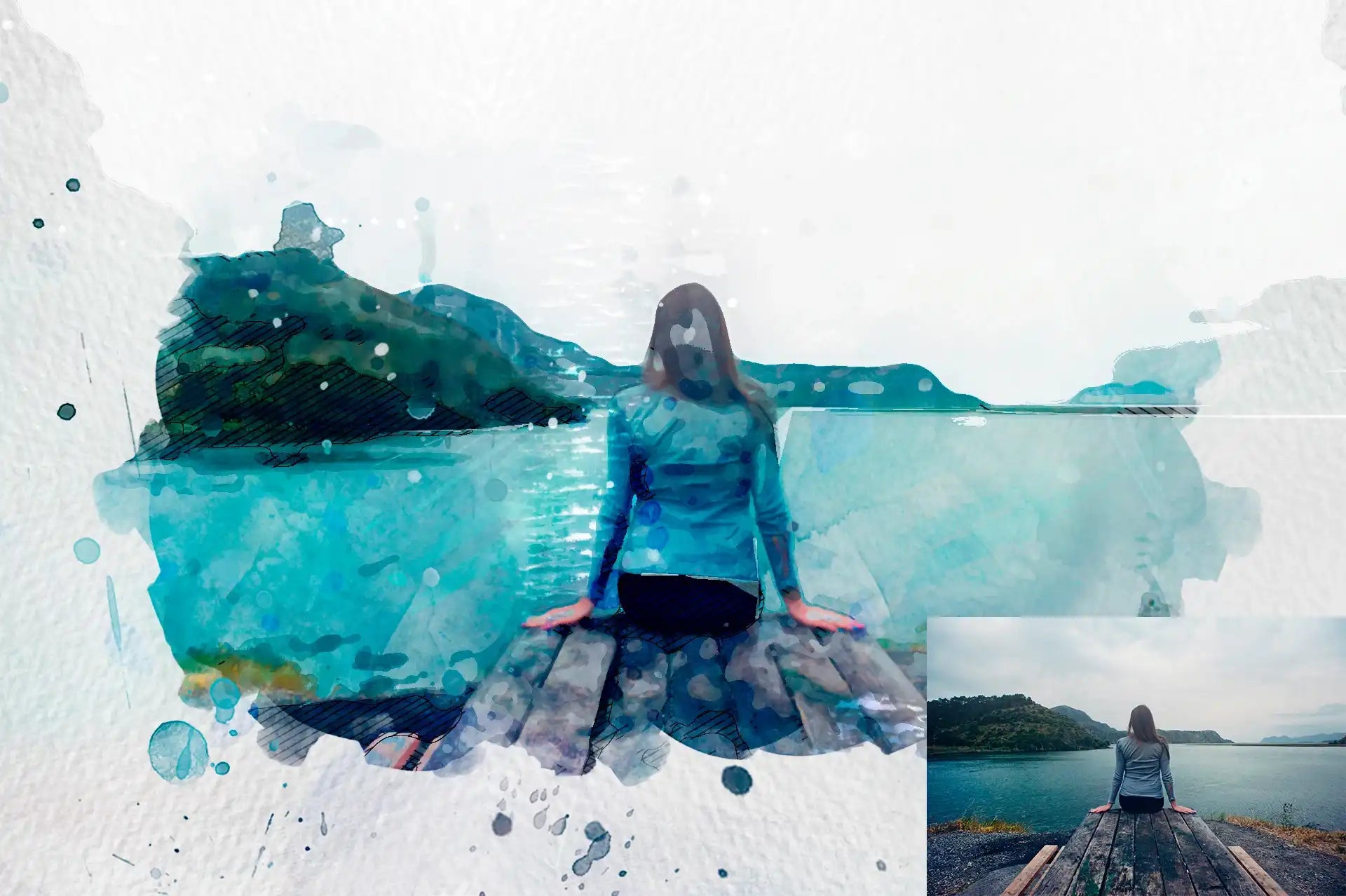 20 Realistic Watercolor Photoshop Actions Bundle - Photoboto