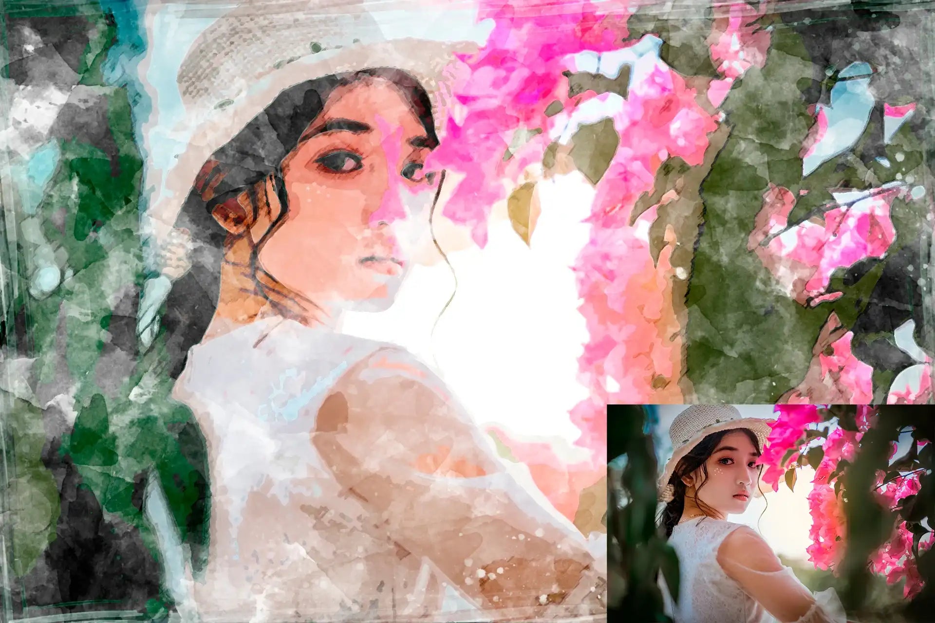 22 Phenomenal Watercolor Photoshop Actions Bundle - Photoboto