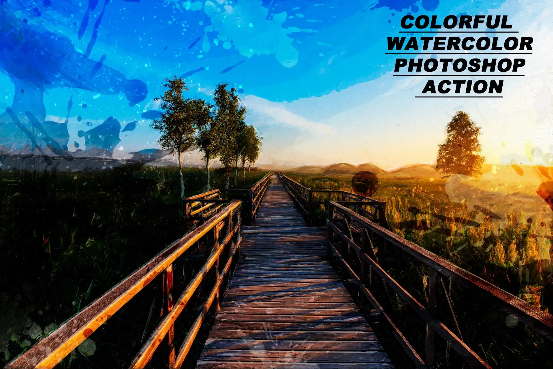 22 Phenomenal Watercolor Photoshop Actions Bundle - Photoboto