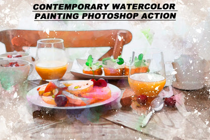 20 Realistic Watercolor Photoshop Actions Bundle - Photoboto