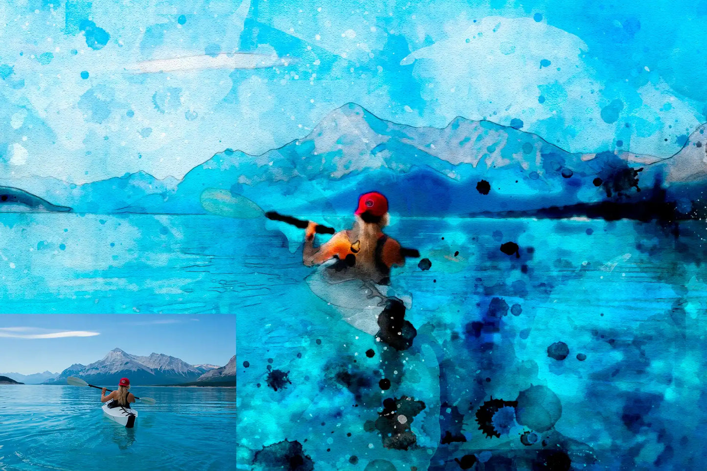20 Realistic Watercolor Photoshop Actions Bundle - Photoboto