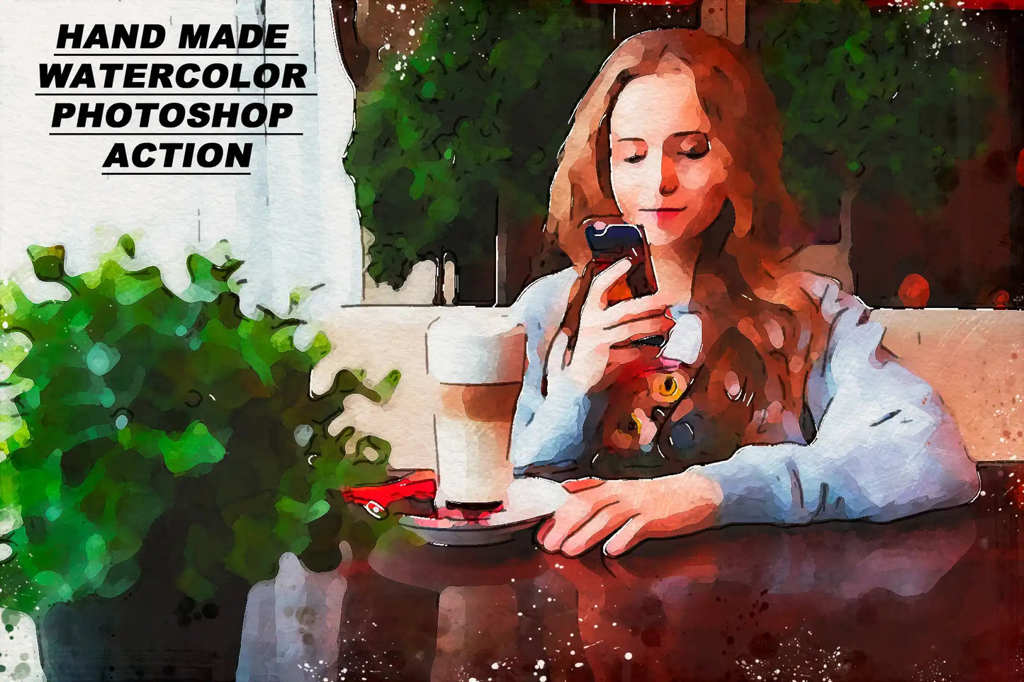 20 Realistic Watercolor Photoshop Actions Bundle - Photoboto