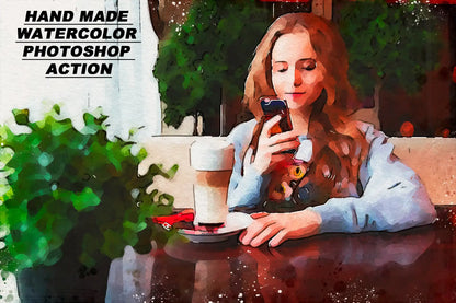 20 Realistic Watercolor Photoshop Actions Bundle - Photoboto