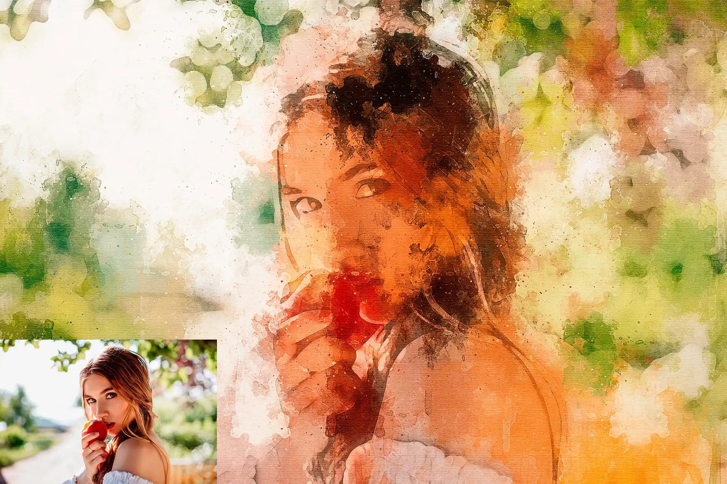 20 Realistic Watercolor Photoshop Actions Bundle - Photoboto
