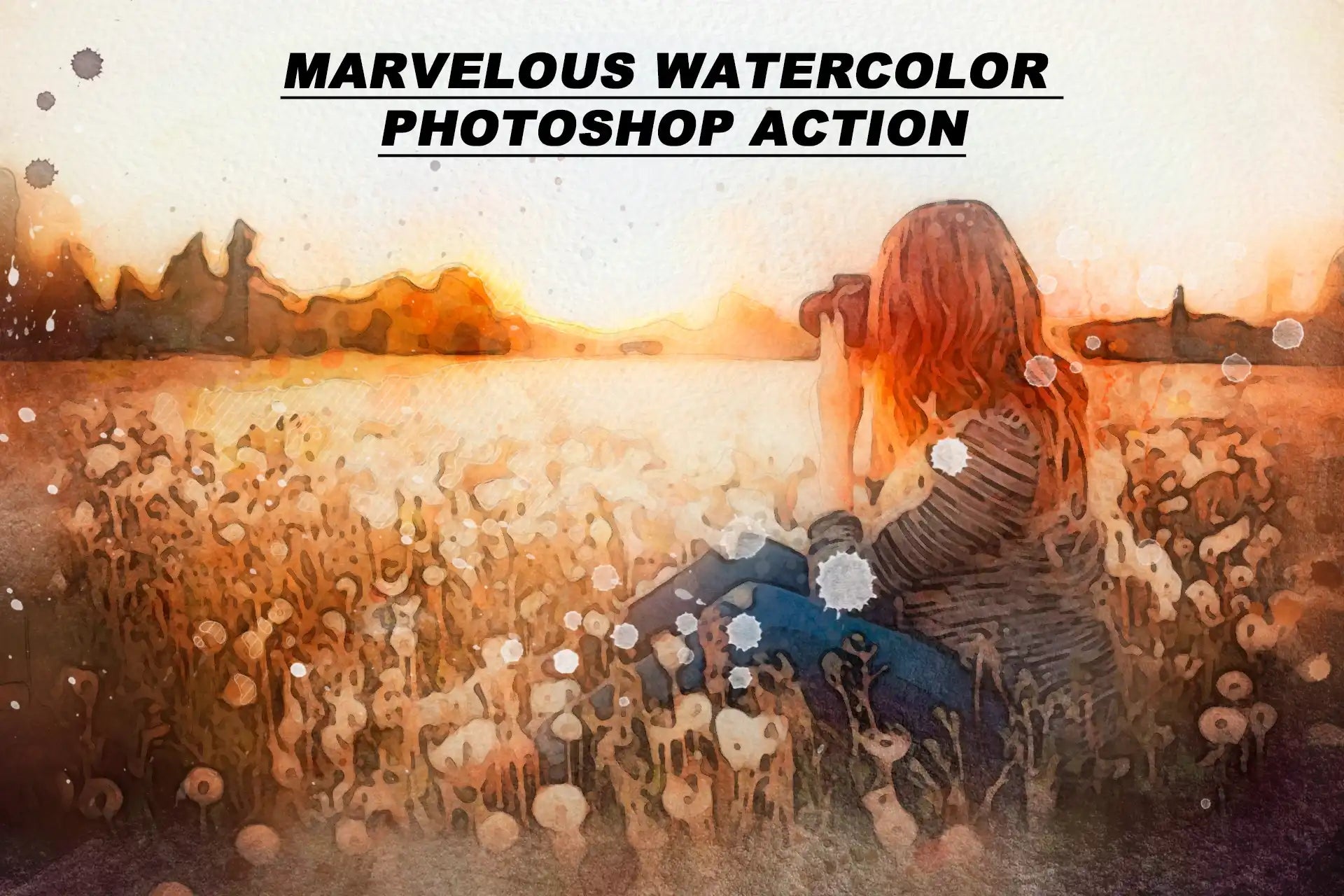 20 Realistic Watercolor Photoshop Actions Bundle - Photoboto