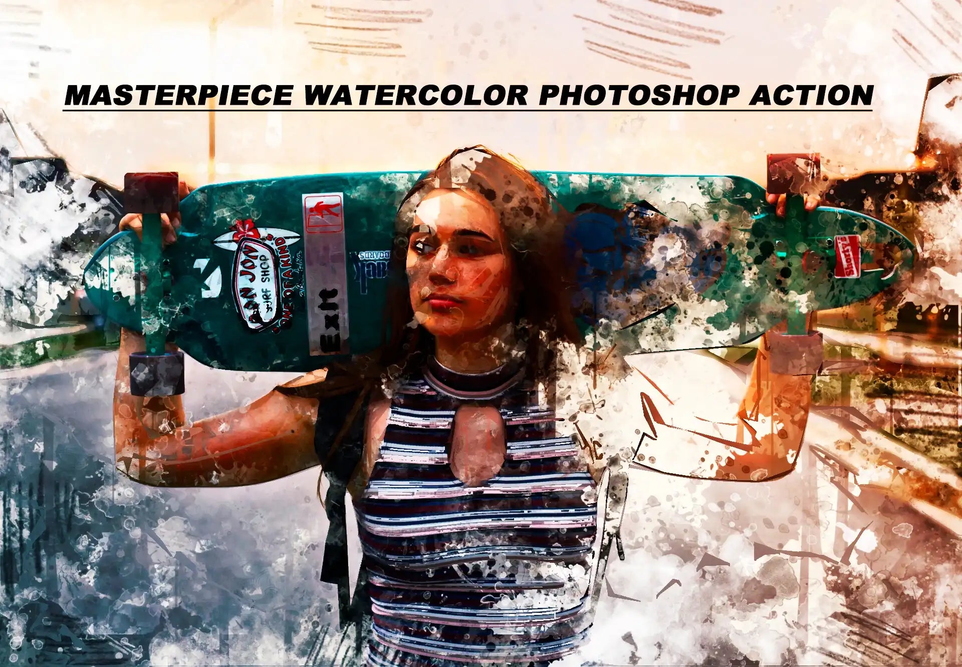22 Phenomenal Watercolor Photoshop Actions Bundle - Photoboto