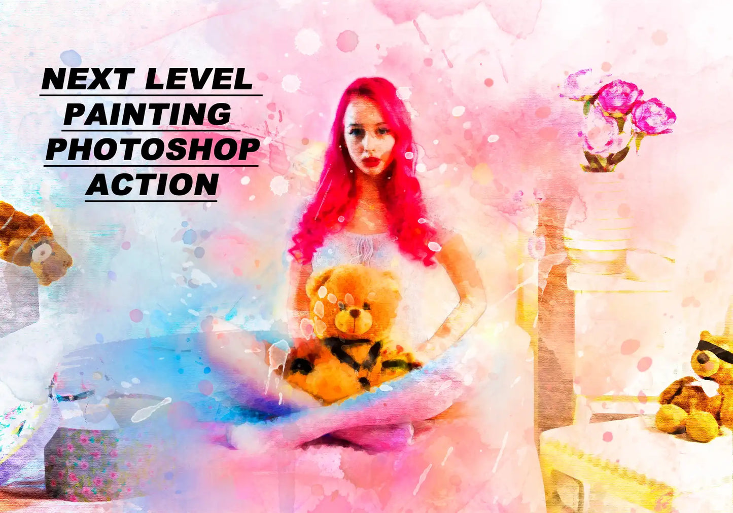 14 Plug And Play Painting Photoshop Actions Bundle - Photoboto