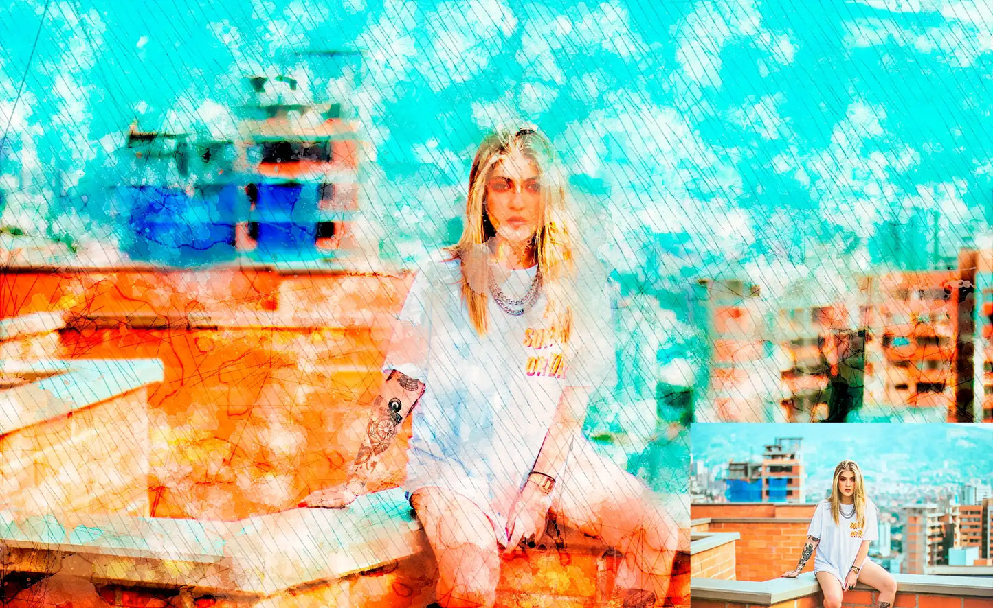 20 Realistic Watercolor Photoshop Actions Bundle - Photoboto