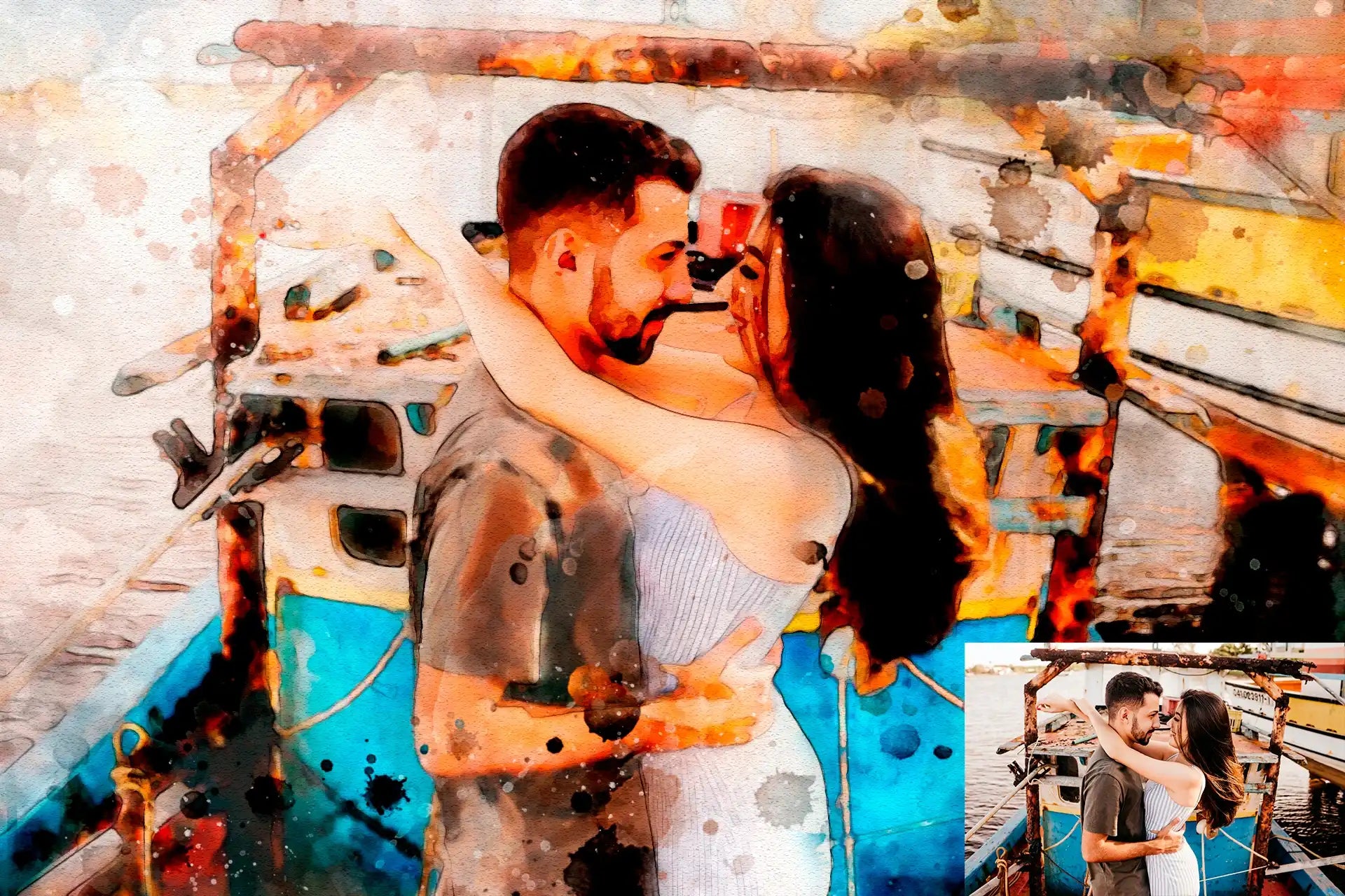 20 Realistic Watercolor Photoshop Actions Bundle - Photoboto