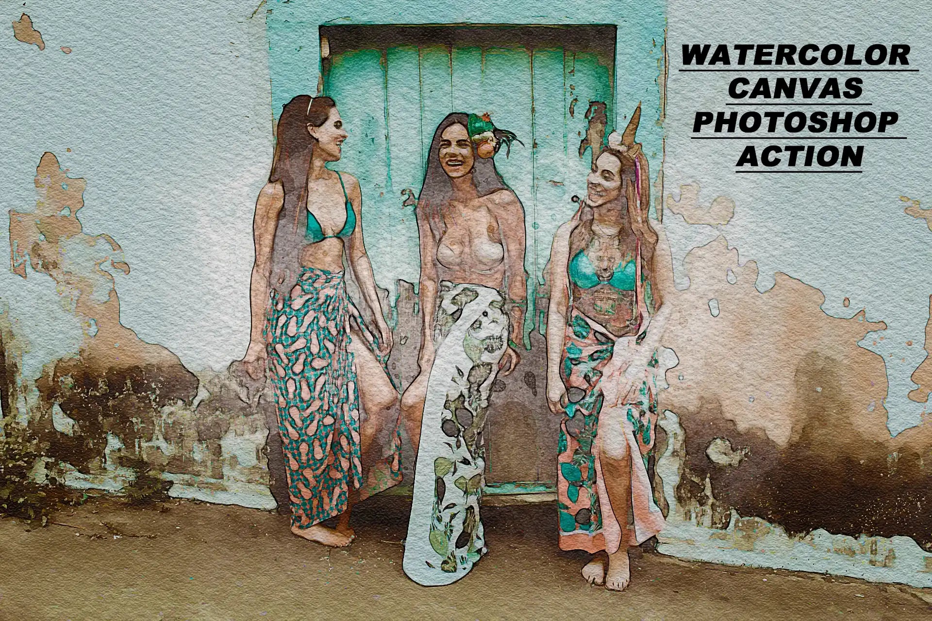 20 Realistic Watercolor Photoshop Actions Bundle - Photoboto