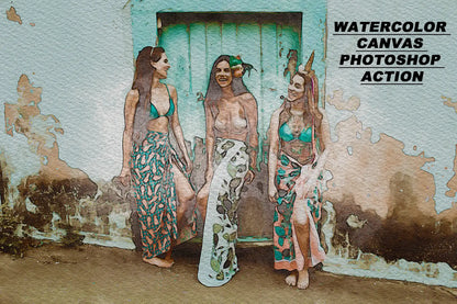 20 Realistic Watercolor Photoshop Actions Bundle - Photoboto