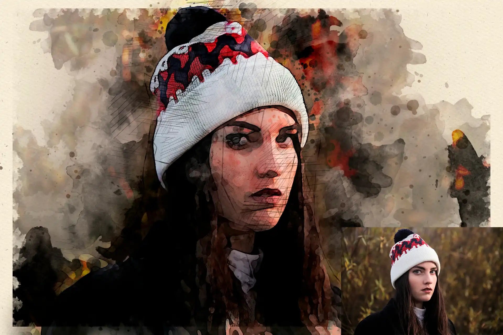 20 Realistic Watercolor Photoshop Actions Bundle - Photoboto
