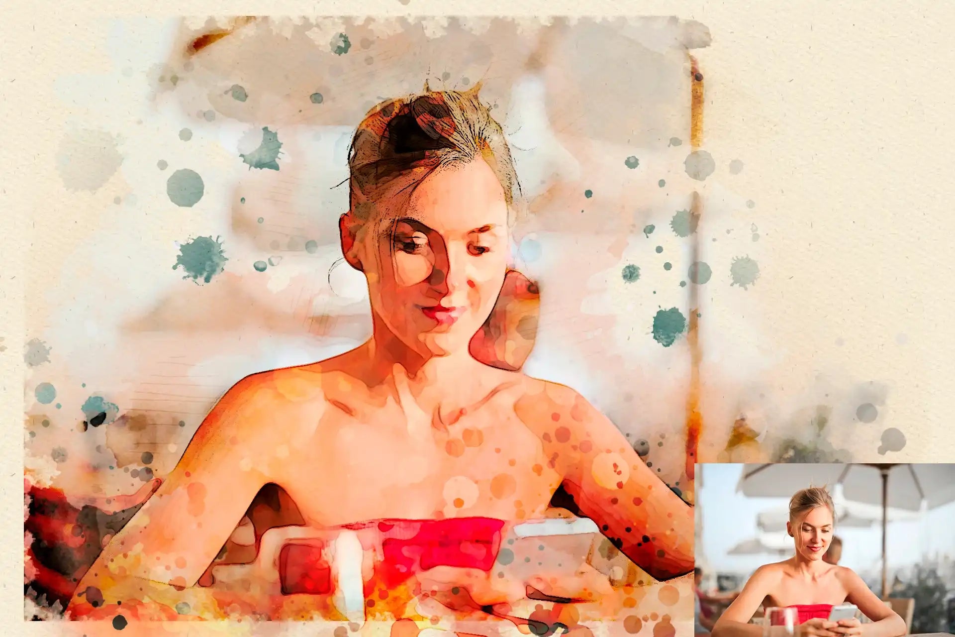 20 Realistic Watercolor Photoshop Actions Bundle - Photoboto
